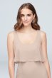 Flounced Crinkle Chiffon Tank Bridesmaid Dress F19939