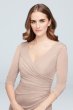 Ruched Mesh 3/4-Sleeve Bridesmaid Dress F19945