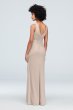 High-Neck Ruched Mesh Bridesmaid Dress F19946