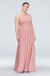 High-Neck Chiffon Bridesmaid Dress with Keyhole F19953