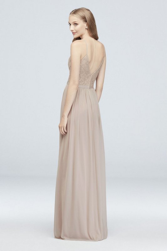 Corded Lace and Mesh Long Bridesmaid Dress F19954