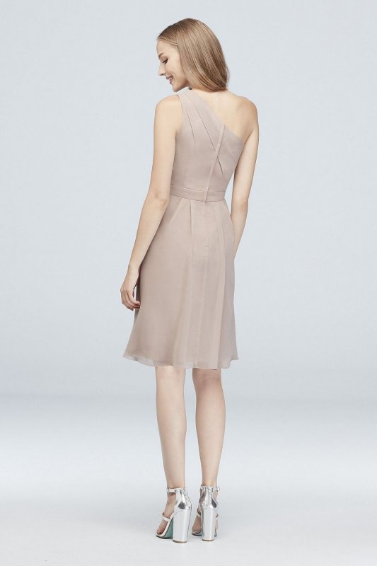 One-Shoulder Short Chiffon Bridesmaid Dress F19962