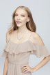 Cold-Shoulder Chiffon Short Bridesmaid Dress F19963