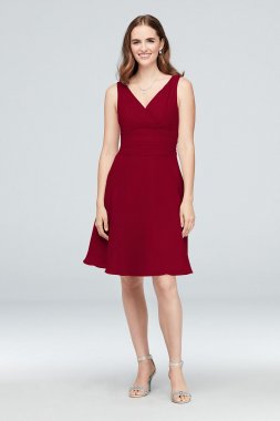 Surplice Tank Short Chiffon Bridesmaid Dress F19964