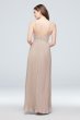 Sheer Chiffon Bridesmaid Dress with Pleated Skirt F19970