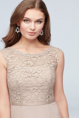 Sleeveless Lace and Stretch Crepe Bridesmaid Dress F19975