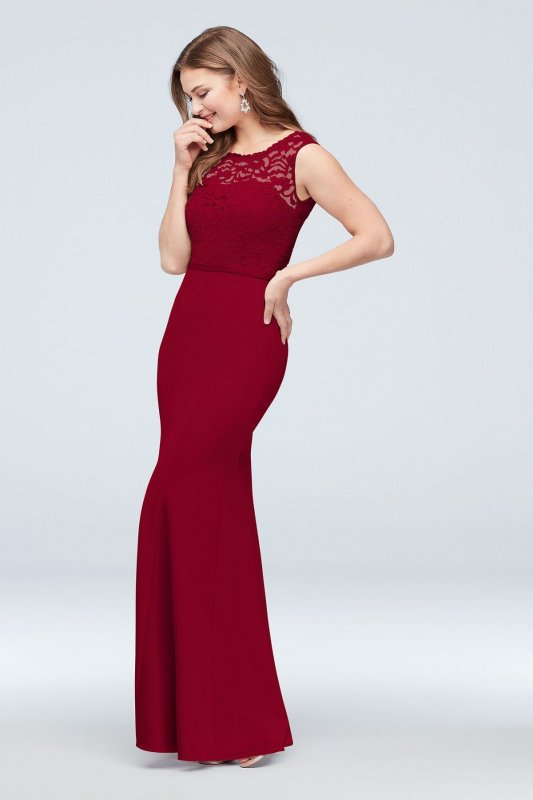 Sleeveless Lace and Stretch Crepe Bridesmaid Dress F19975