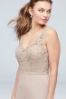 Lace and Stretch Crepe V-Neck Bridesmaid Dress F19978