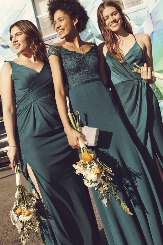 Mesh Tank Bridesmaid Dress with Lace Inset F19983