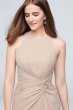 High-Neck Bridesmaid Dress with Cascade Twist F19992