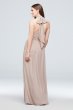 Tie Mock-Neck Ruched Georgette Bridesmaid Dress F19997