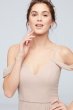 Off-the-Shoulder Bridesmaid Dress with Cascade F20010