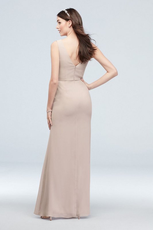 V-Neck Tank Chiffon Cascade Bridesmaid Dress F20012