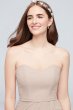 Pleated Strapless Bridesmaid Dress with Cascade F20013