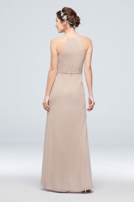 Cascade with High-Neck Chiffon Bridesmaid Dress F20014