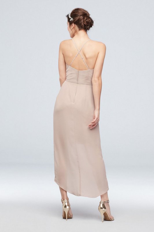 Tulip Hem Georgette Midi Bridesmaid Dress F20016