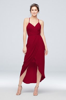 Tulip Hem Georgette Midi Bridesmaid Dress F20016