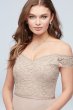 Lace Crepe Off-the-Shoulder Bridesmaid Dress F20035