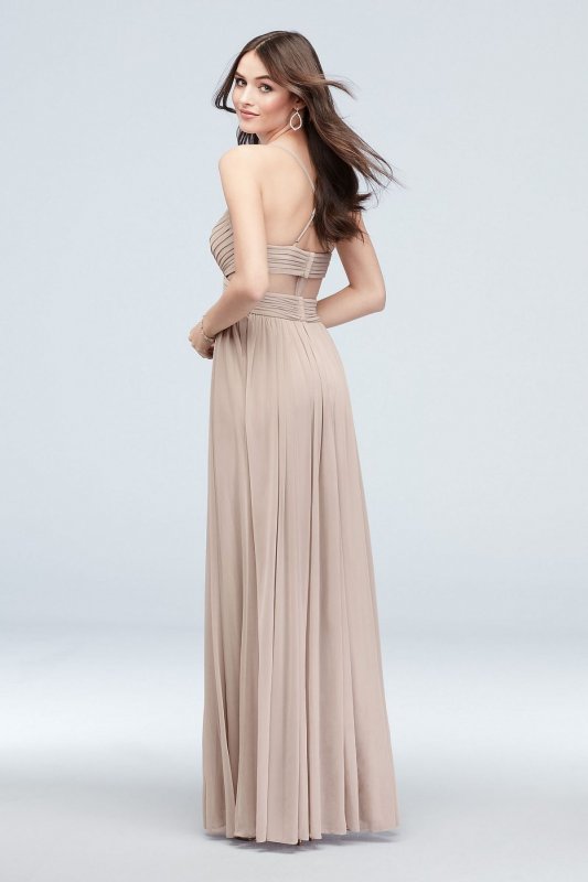 Mesh Illusion Cutout Full Skirt Bridesmaid Dress F20050