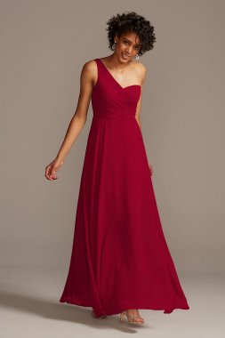 One-Shoulder Full Skirt Bridesmaid Dress F20062