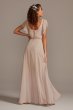Flutter Sleeve Full Skirt Tall Bridesmaid Dress F20065