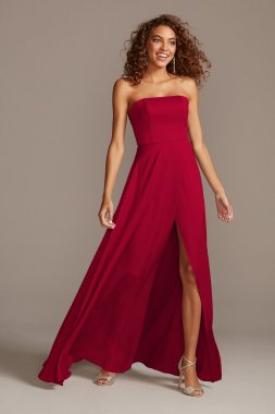 Crepe-Back Satin Strapless Bridesmaid Dress F20097