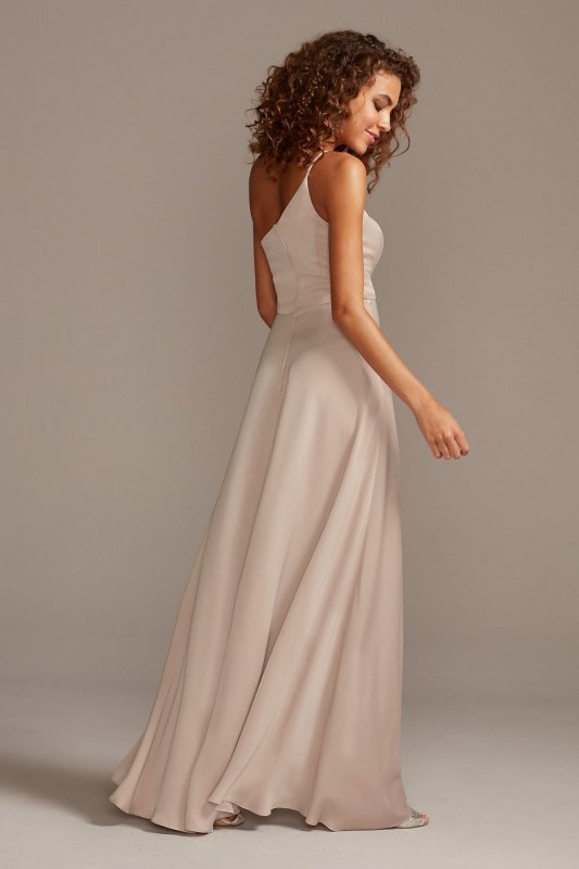 Crepe-Back Satin One-Shoulder Bridesmaid Dress F20099