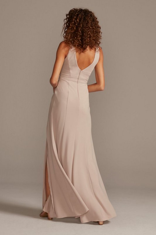 Pleated Tank Stretch Crepe Bridesmaid Dress F20104