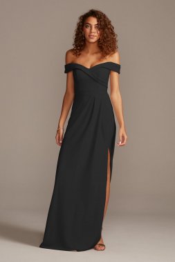 Off-the-Shoulder Stretch Crepe Bridesmaid Dress F20106