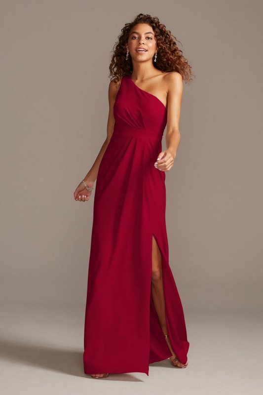 One-Shoulder Stretch Crepe Bridesmaid Dress F20107
