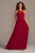 High-Neck Embroidered Soft Net Bridesmaid Dress F20118