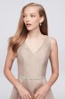 V-Neck Mikado Tea-Length Bridesmaid Dress OC290027