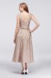 V-Neck Mikado Tea-Length Bridesmaid Dress OC290027