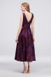 Jacquard V-Neck Tea-Length Bridesmaid Dress OC290027J