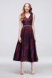 Jacquard V-Neck Tea-Length Bridesmaid Dress OC290027J