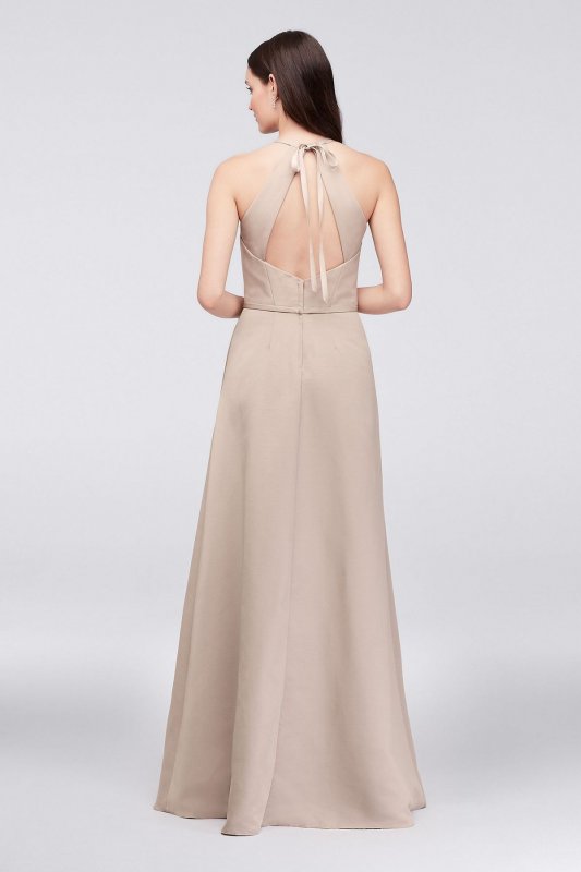 Crystal Necklace Faille A-Line Bridesmaid Dress OC290034