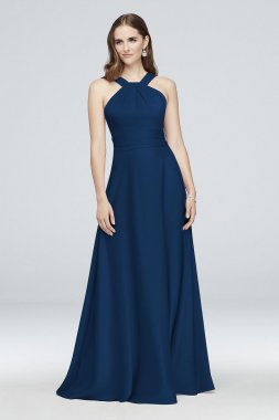 High-Neck Satin Crepe Bridesmaid Dress OC290060