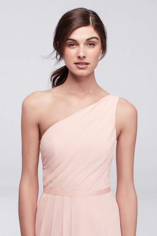 Side-Ruched One-Shoulder Bridesmaid Dress POB17003