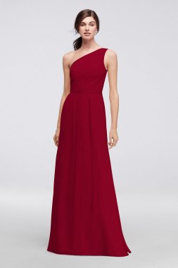 Side-Ruched One-Shoulder Bridesmaid Dress POB17003