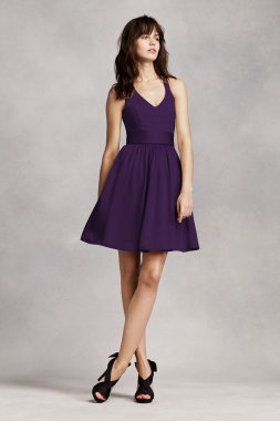 Short Halter Bridesmaid Dress VW360261