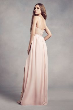 Charmeuse and Chiffon Bridesmaid Dress VW360345