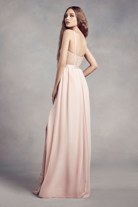 Charmeuse and Chiffon Bridesmaid Dress VW360345