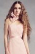 Chiffon Bridesmaid Gown with Lace Back and Inset VW360352