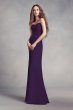 Chiffon Bridesmaid Gown with Lace Back and Inset VW360352