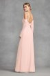 Long Sleeve Cold Shoulder Chiffon Bridesmaid Dress VW360382
