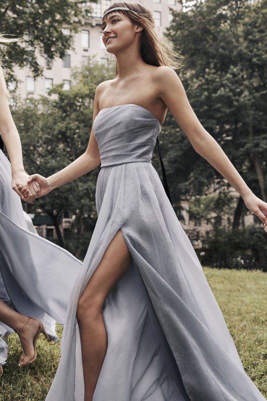 Textured Organza A-Line Bridesmaid Dress VW360441