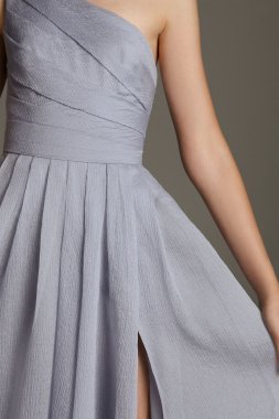 One-Shoulder Textured Organza Bridesmaid Dress VW360459