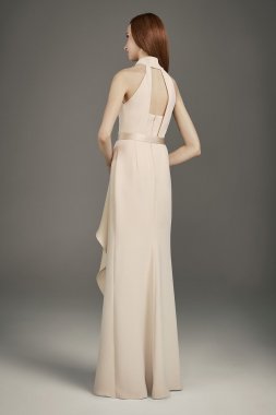 Mock-Neck Double Cloth Bridesmaid Dress VW360470