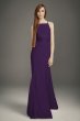 Square Neck Crepe Mermaid Bridesmaid Dress VW360491