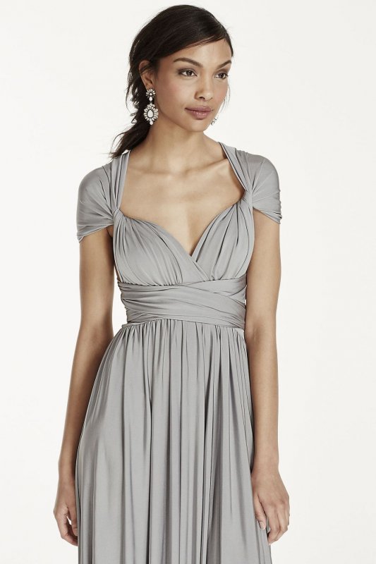 Long Jersey Style-Your-Way 2 Tie Bridesmaid Dress W10502